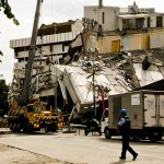 Destroyed buildings in Christchurch New Zealand